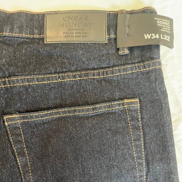 Cheap Monday Sonic Jeans in Blue Rise - 34/32 - Picture 3 of 4